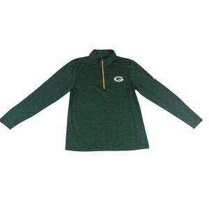Majestic Green Bay Packers Cool Base Quarter Zip Pullover Mens Medium Green NFL